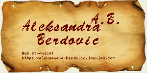 Aleksandra Berdović vizit kartica